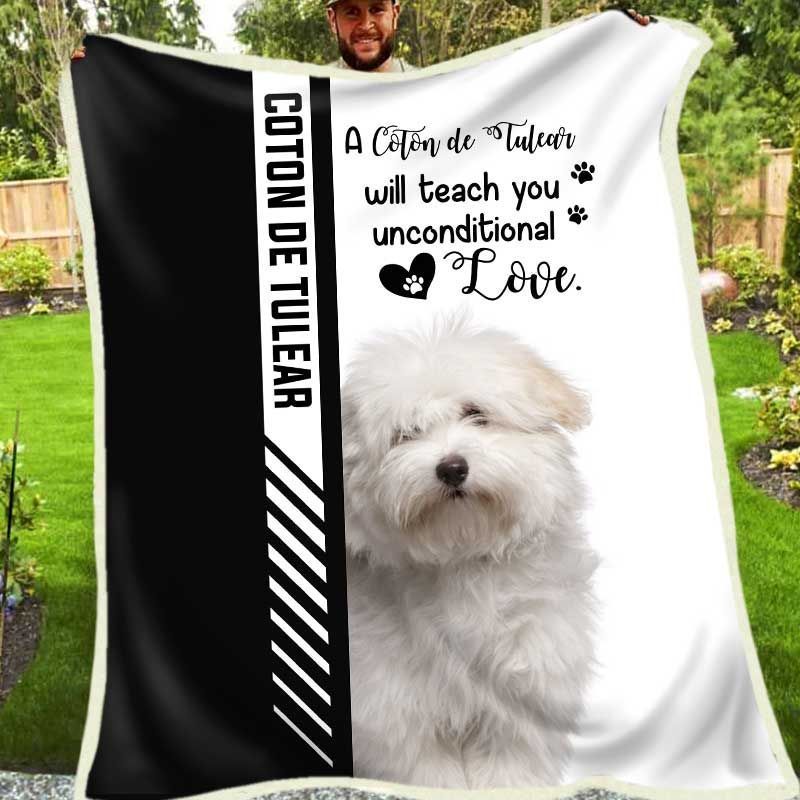 Coton De Tulear Sherpa Fleece Blanket