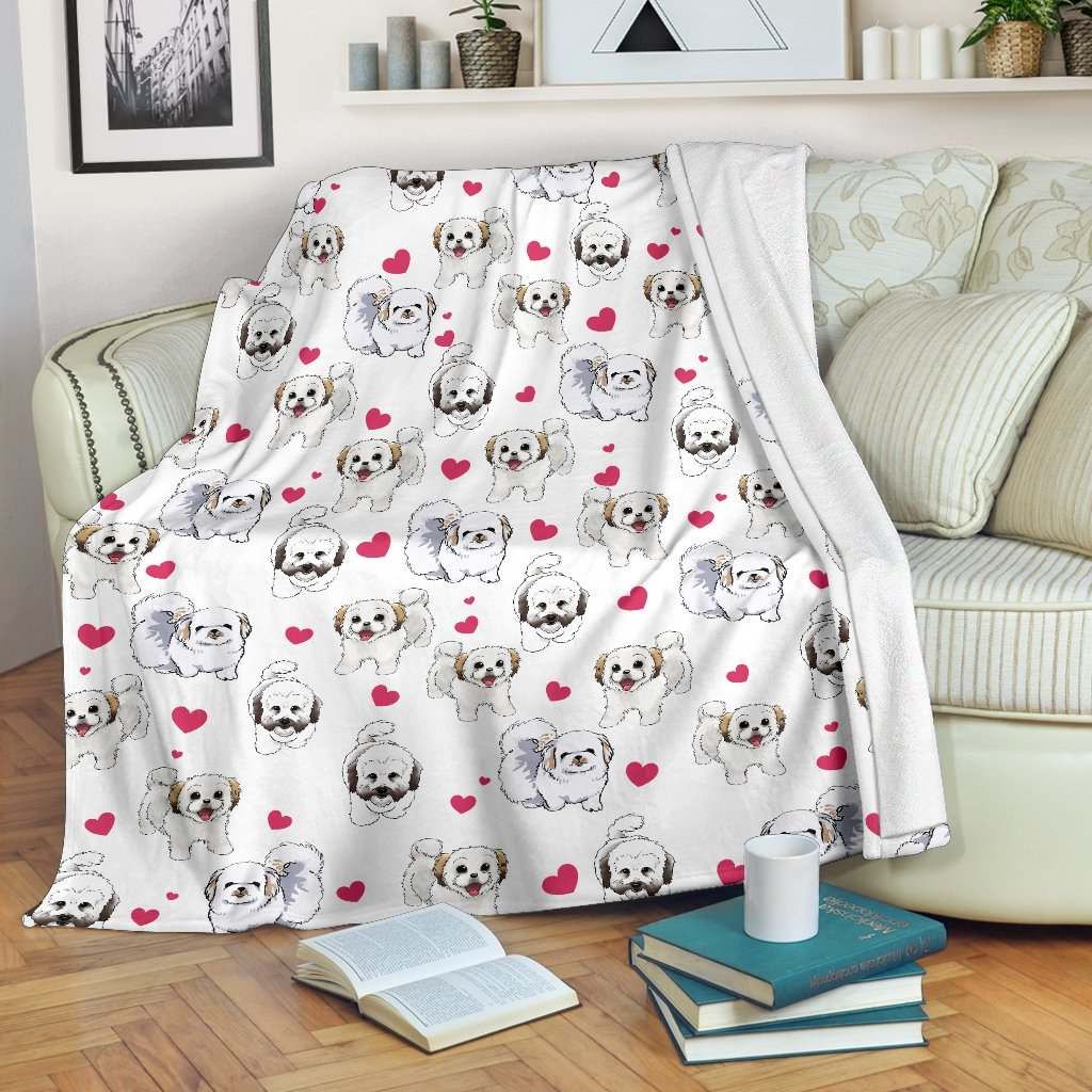 Coton De Tulear Heart Blanket