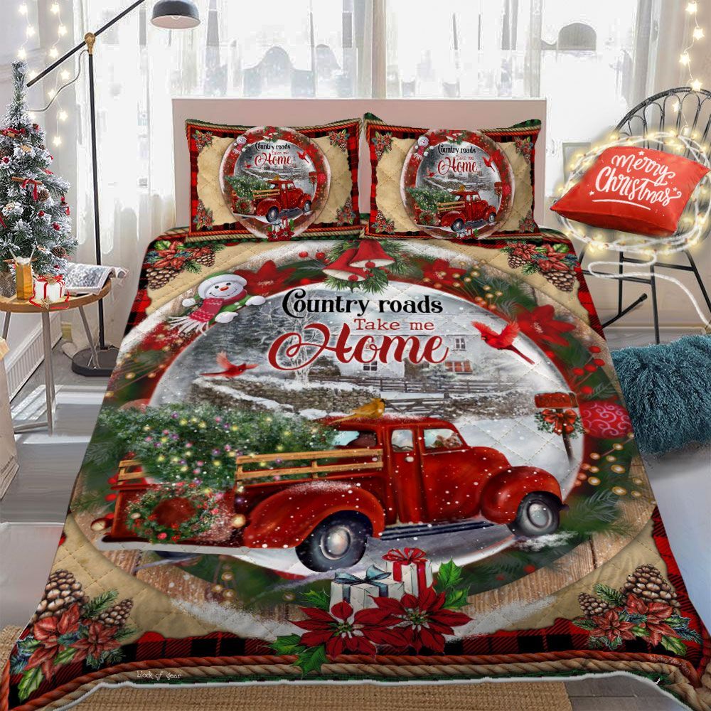 Country Roads Take Me Home Christmas Bedding Set