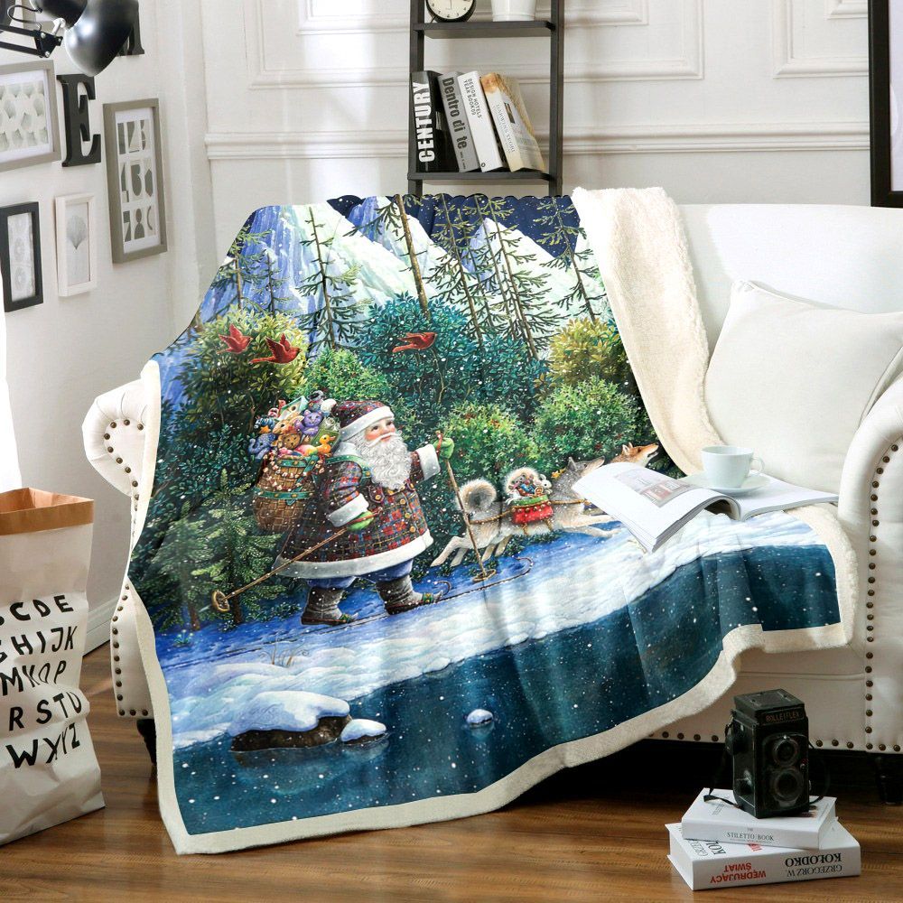 Country Santa Claus Sherpa Fleece