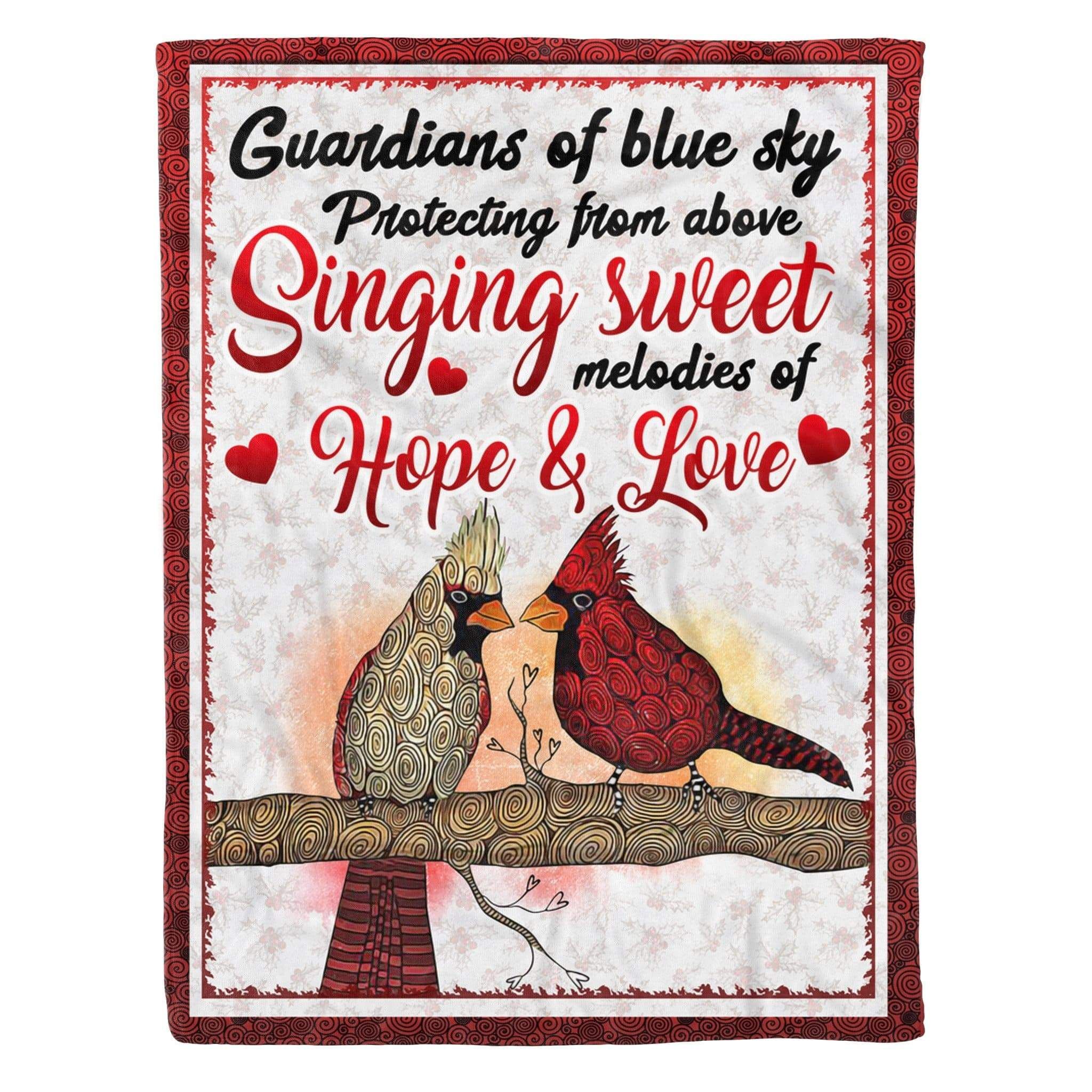 Couple Cardinal Fleece Blanket