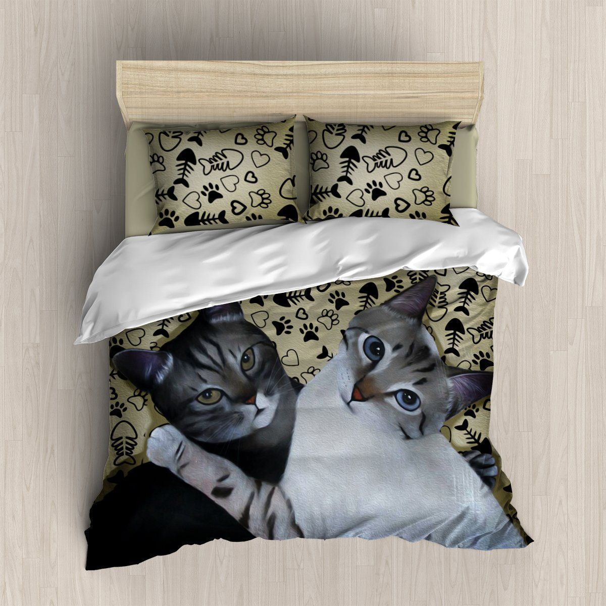 Couple Cat Bedding Set