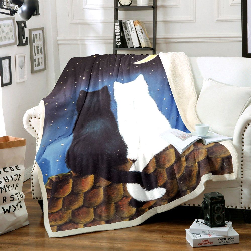 Couple Cat Sherpa Fleece