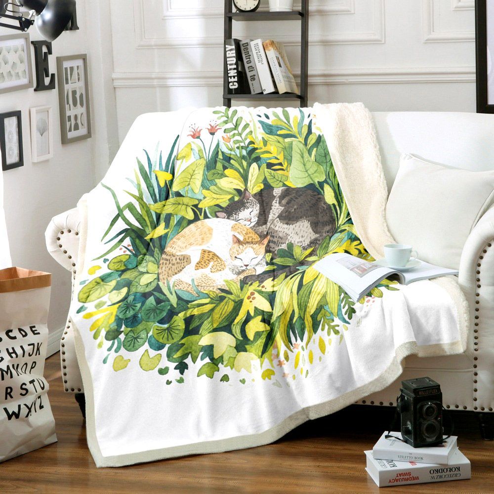 Couple Cat Sherpa Fleece