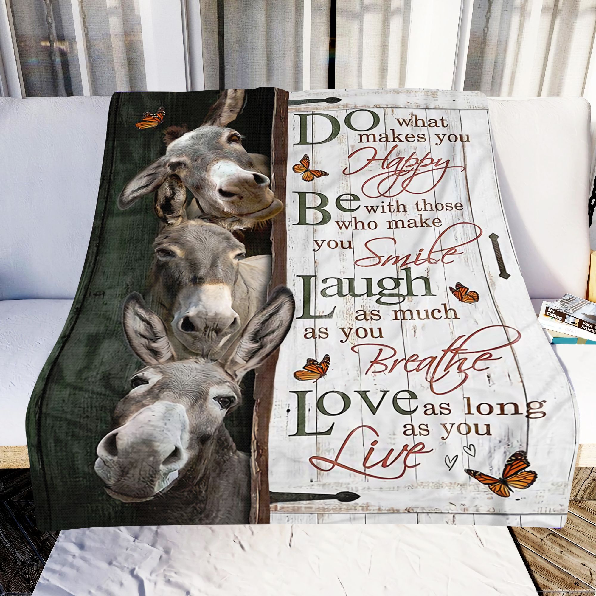 Couple Donkey Love As Long As You Live Fleece Blanket