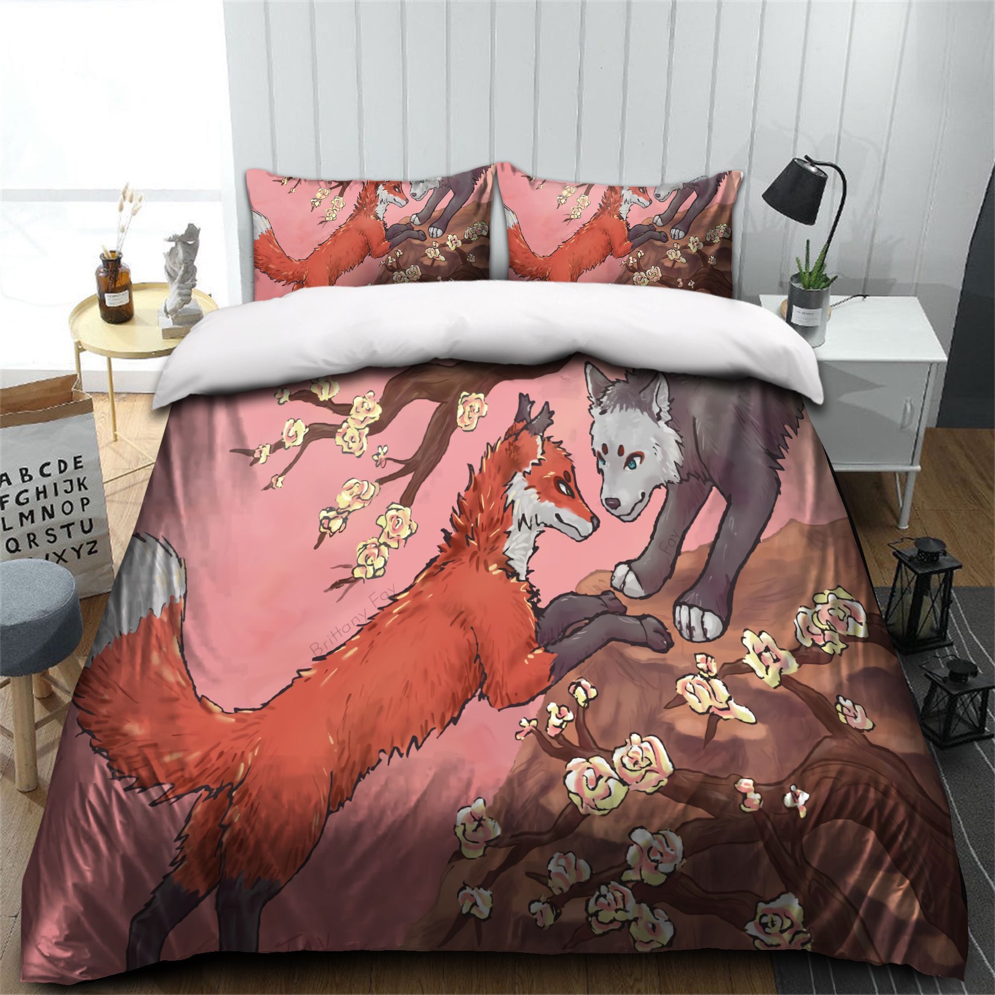 Couple Fox Loving Day Bedding Set