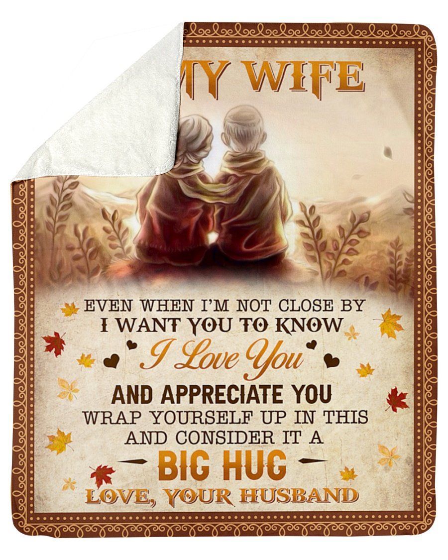 Couple Husband To Wife I Love You Fleece Blanket Sherpa Blanket