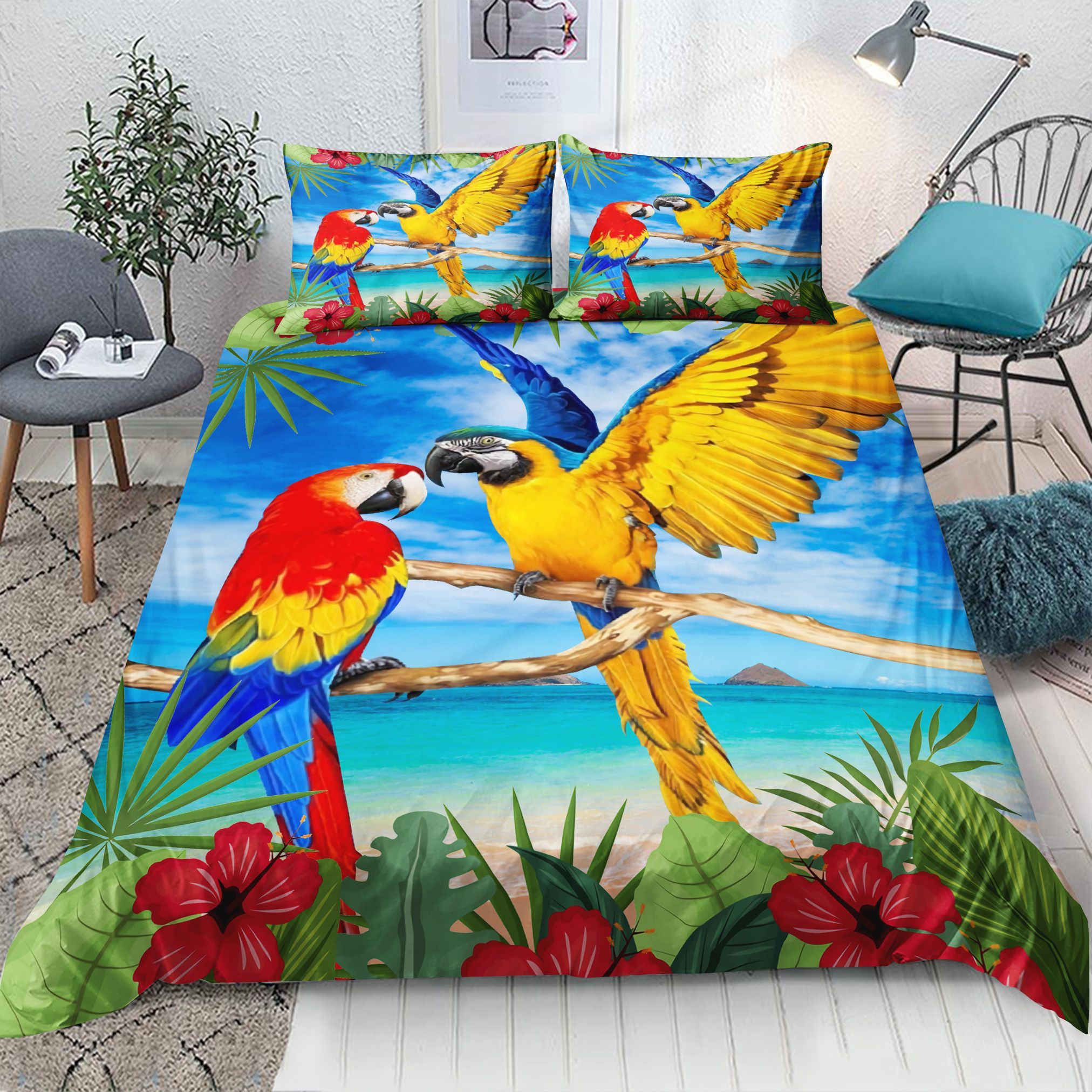 Couple Of Parrots Bedding Set