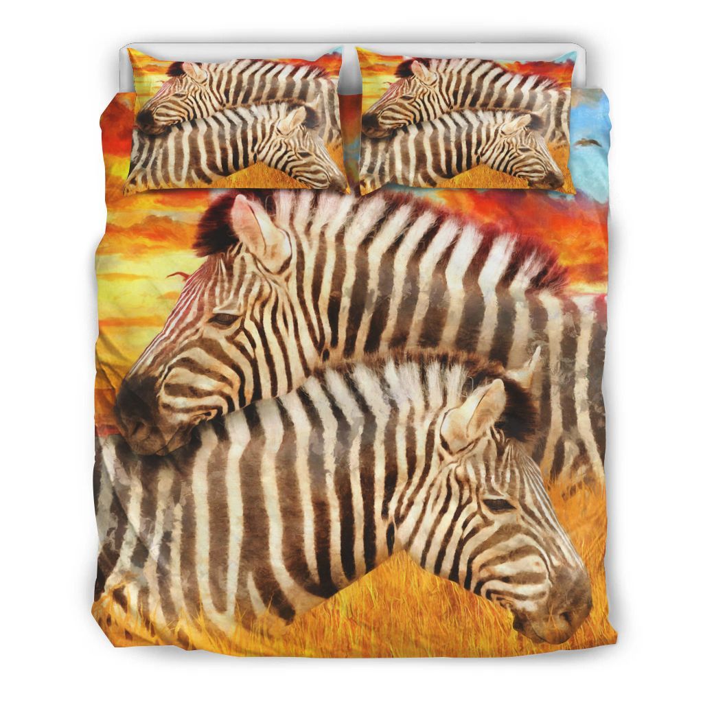 Couple Of Zebra In Savanna Bedding Set