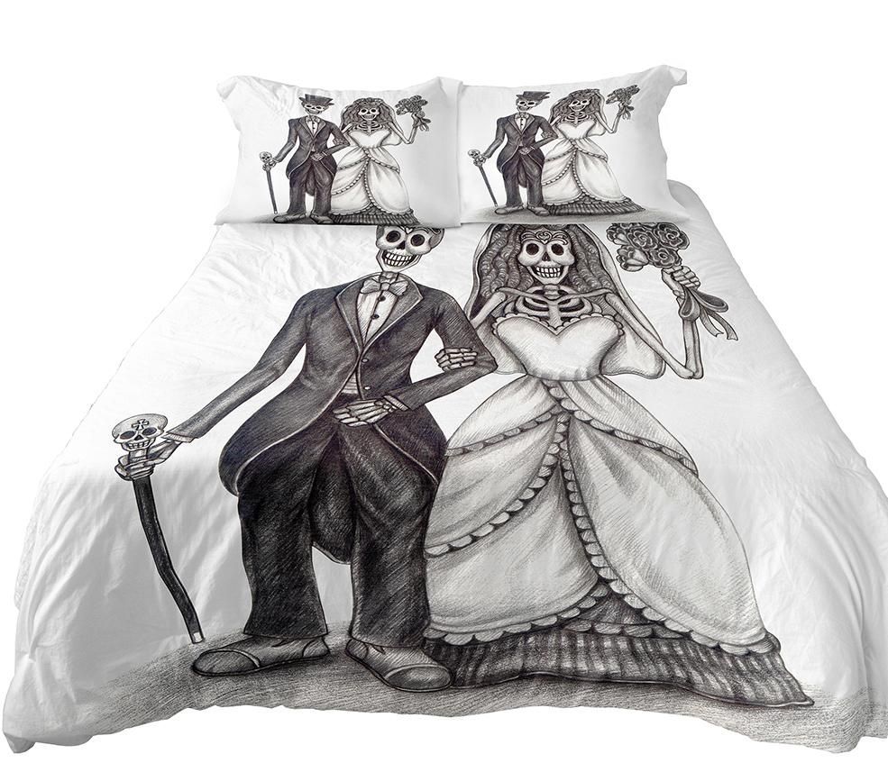 Couple Skull Bedding Set