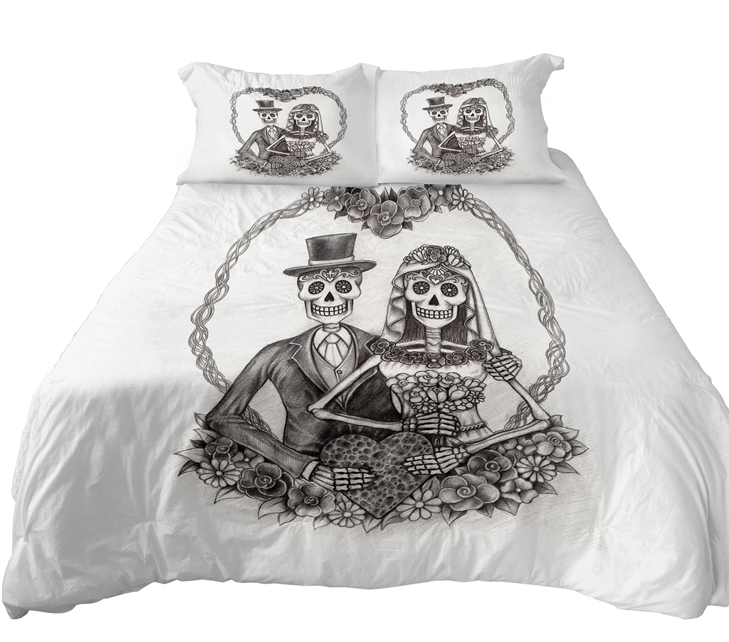 Couple Sugar Skull Bedding Set
