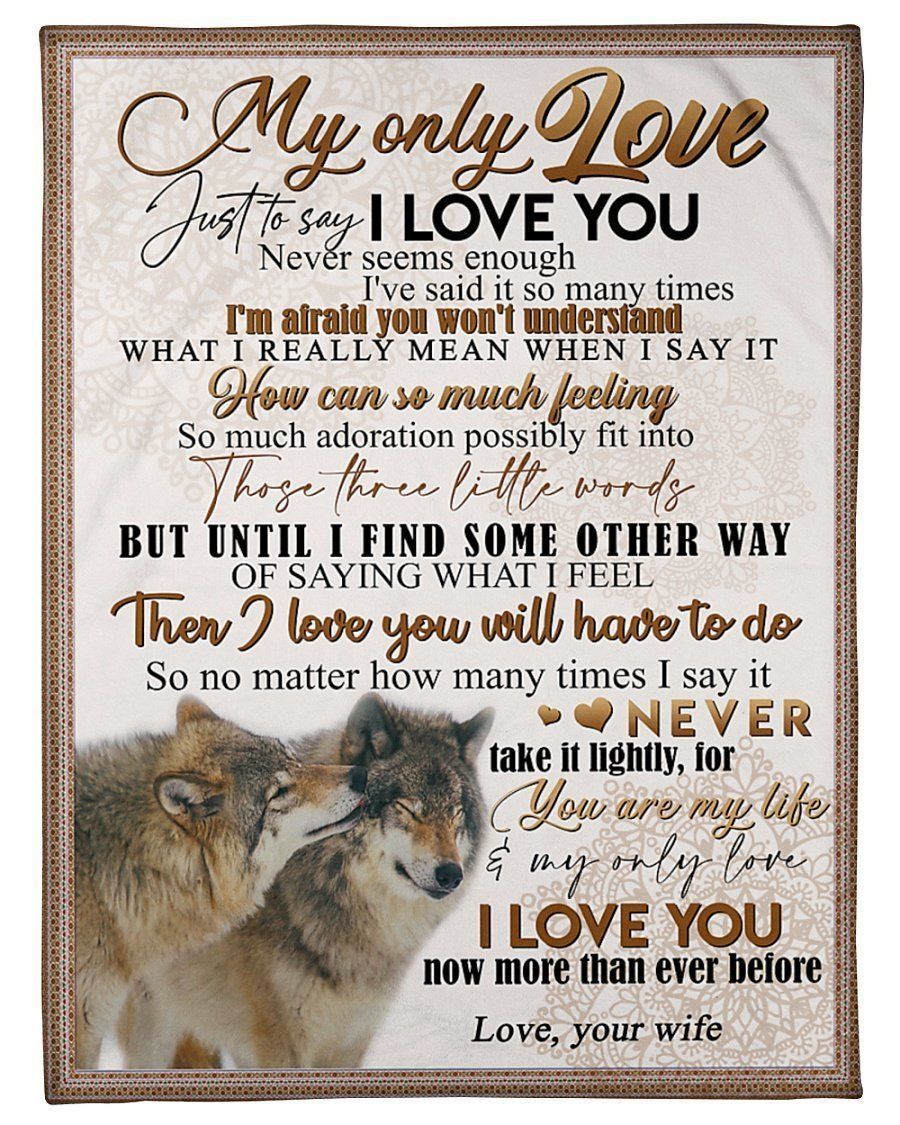 Couple Wolves To My Wife I Love You Now Fleece Blanket