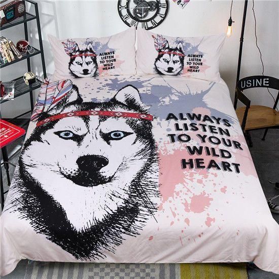 Cover Rukt Hund Sibirischer Husky Bedding Set