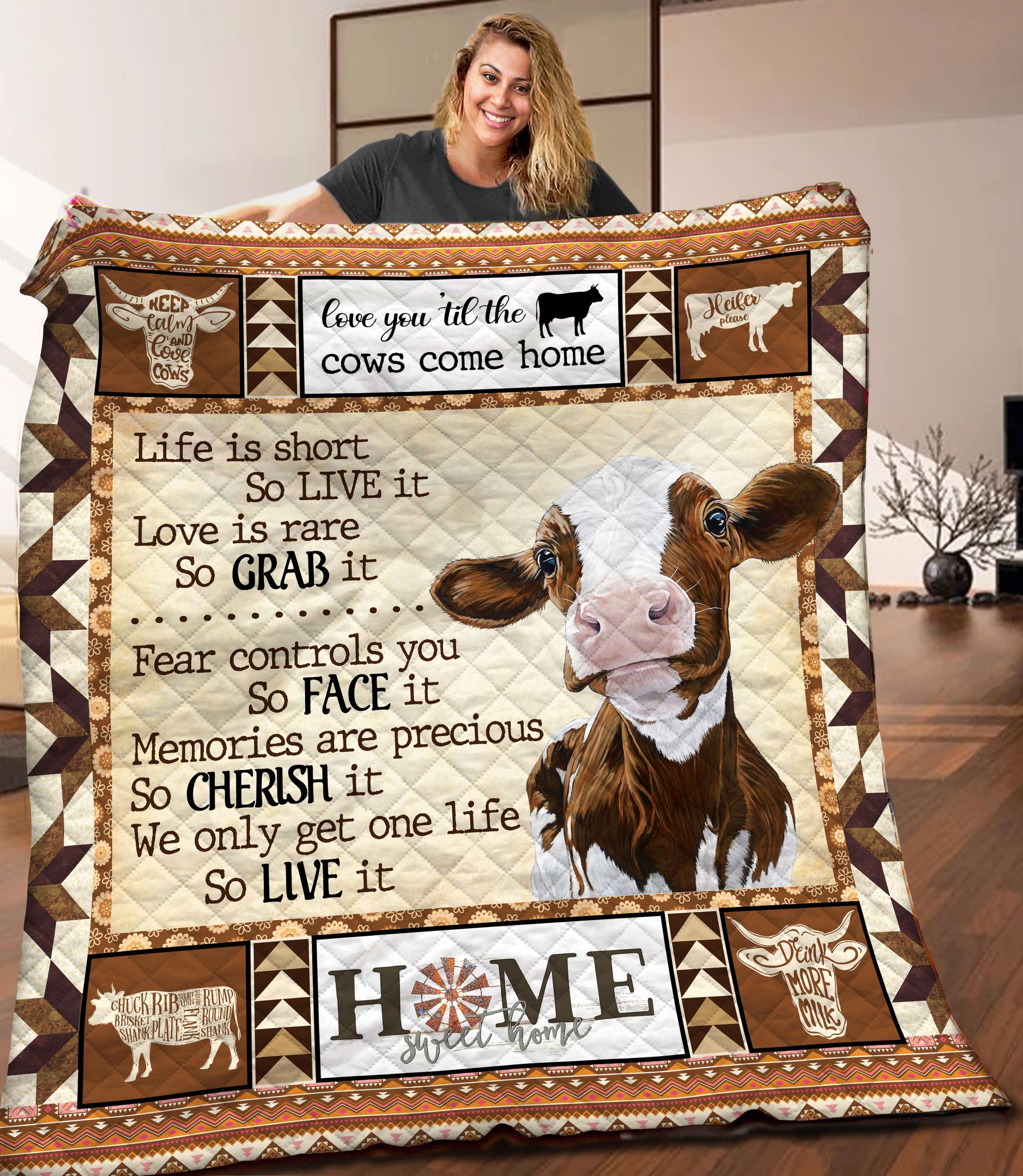 Cow AAA2610201TA Quilt Blanket
