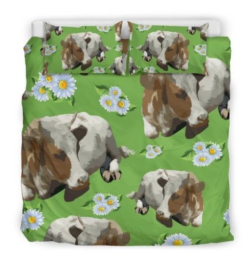 Cow And Flower Bedding Set