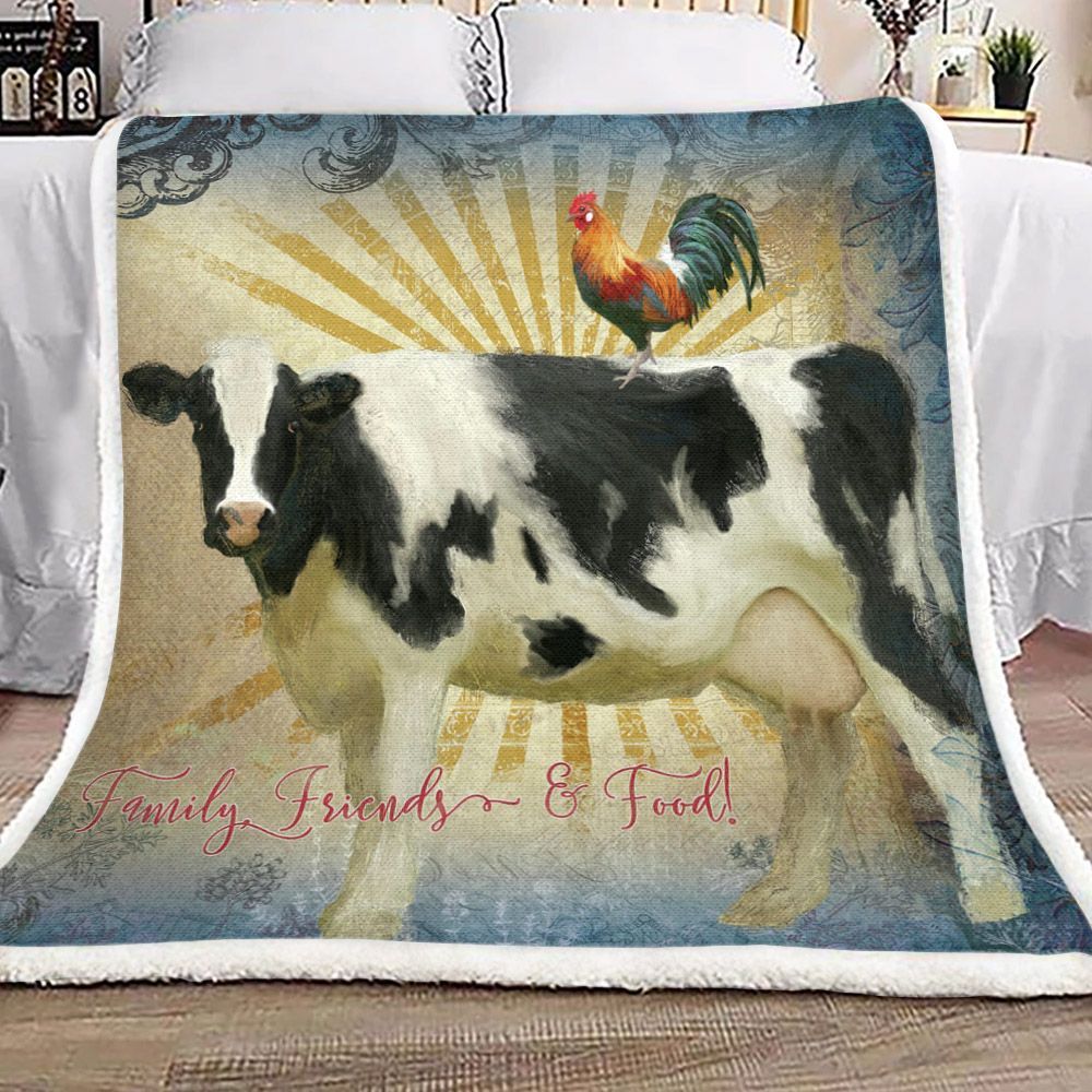 Cow And Rooster Sherpa Fleece Blanket