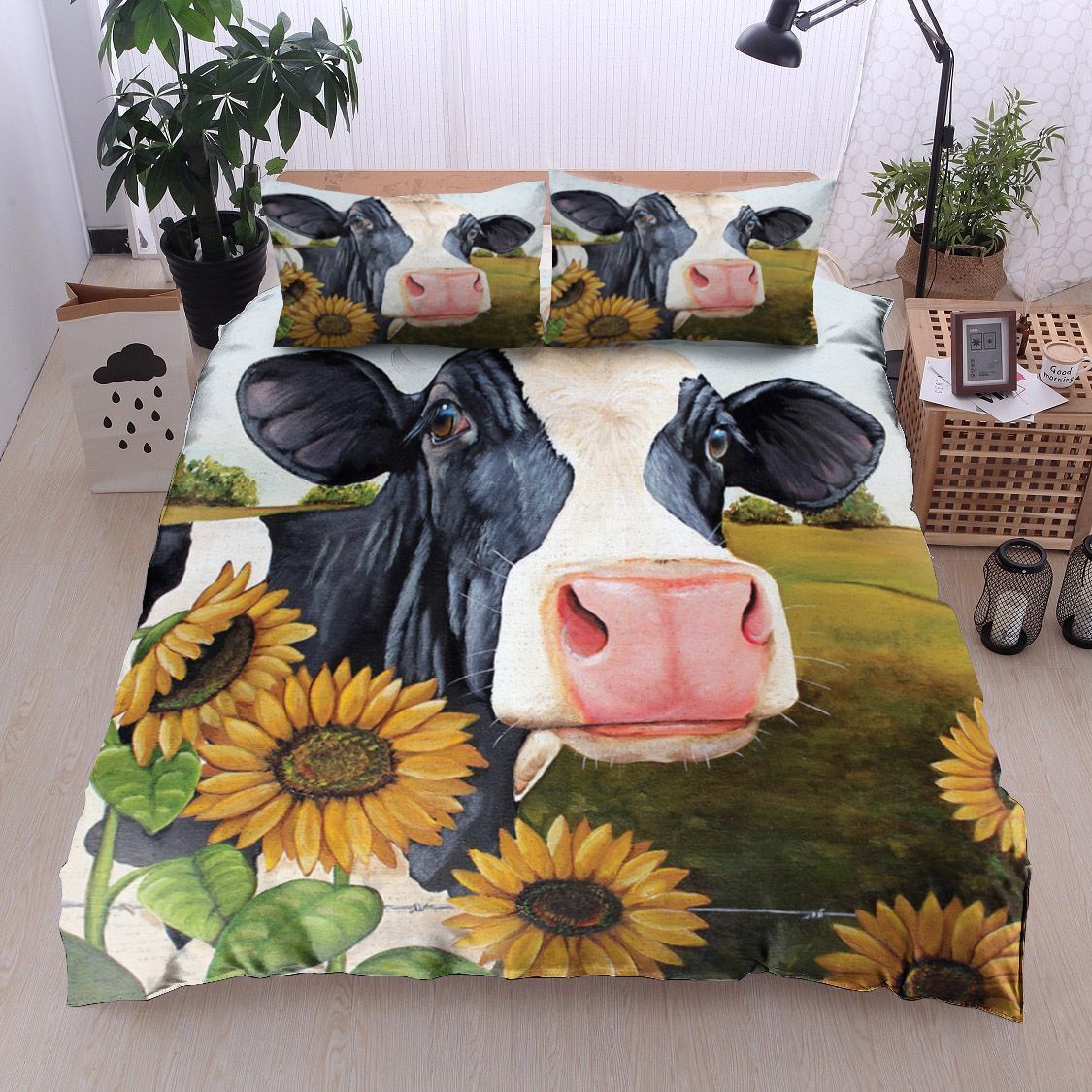 Cow And Sunflower Bedding Set