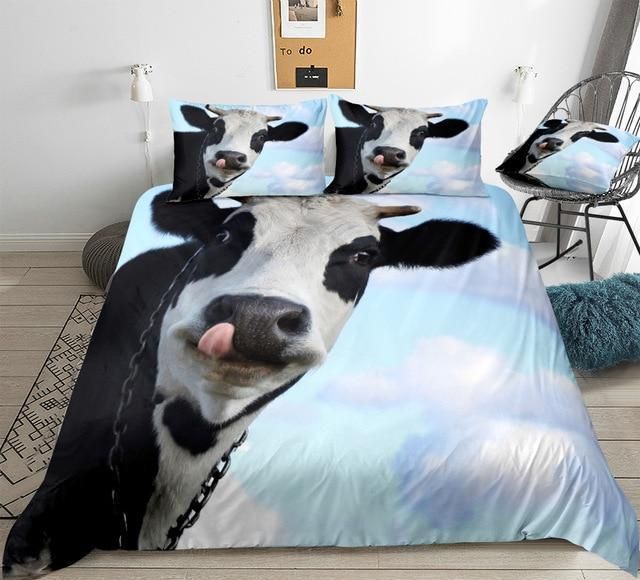 Cow Blue Sky Bedding Set
