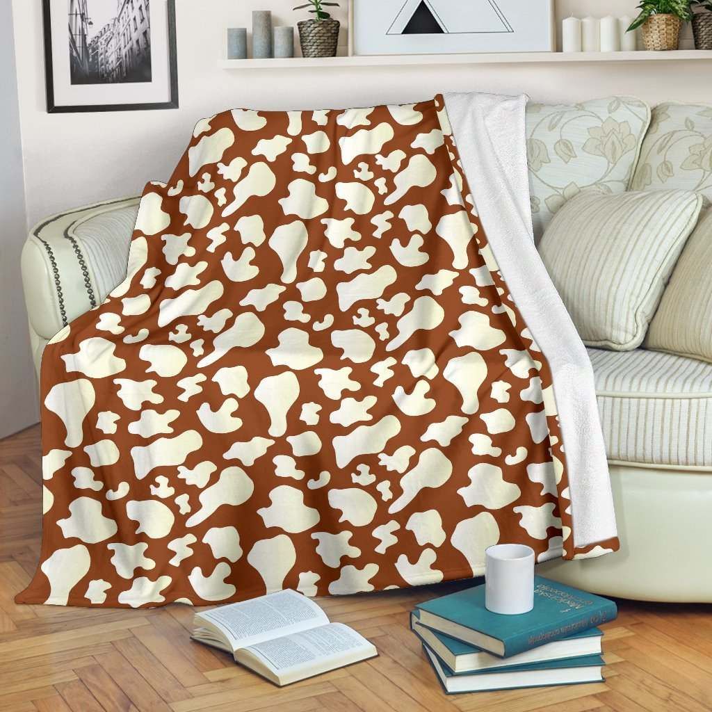 Cow Brown Sherpa Fleece Blanket