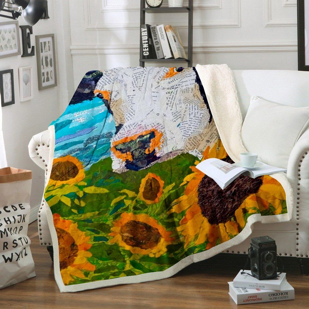 Cow Sherpa Fleece Blanket