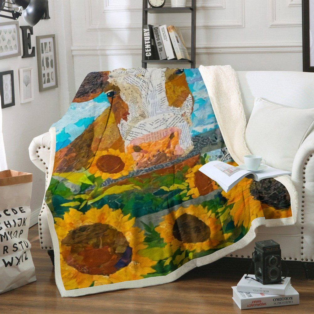 Cow Sherpa Fleece Blanket