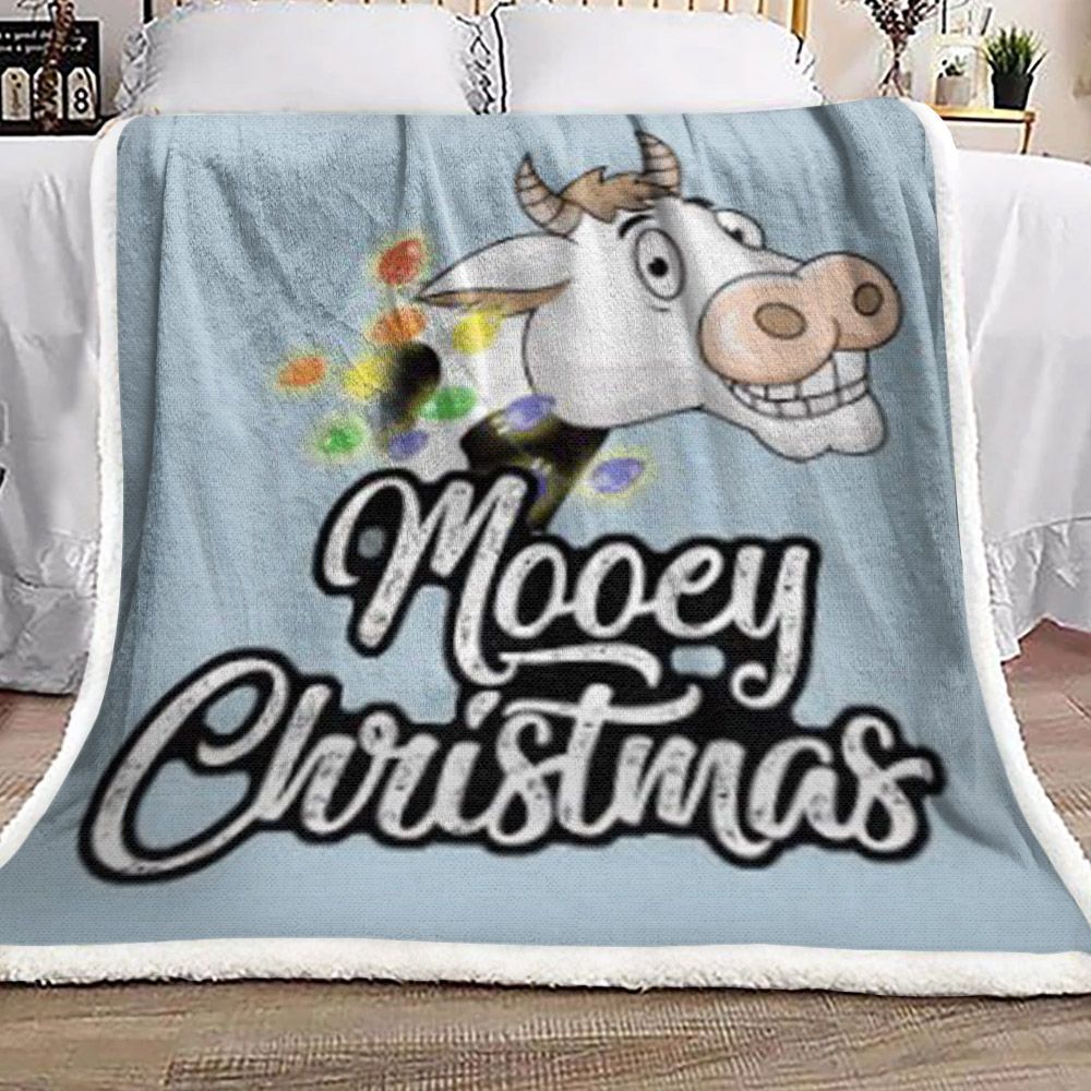 Cow Christmas Sherpa Fleece Blanket