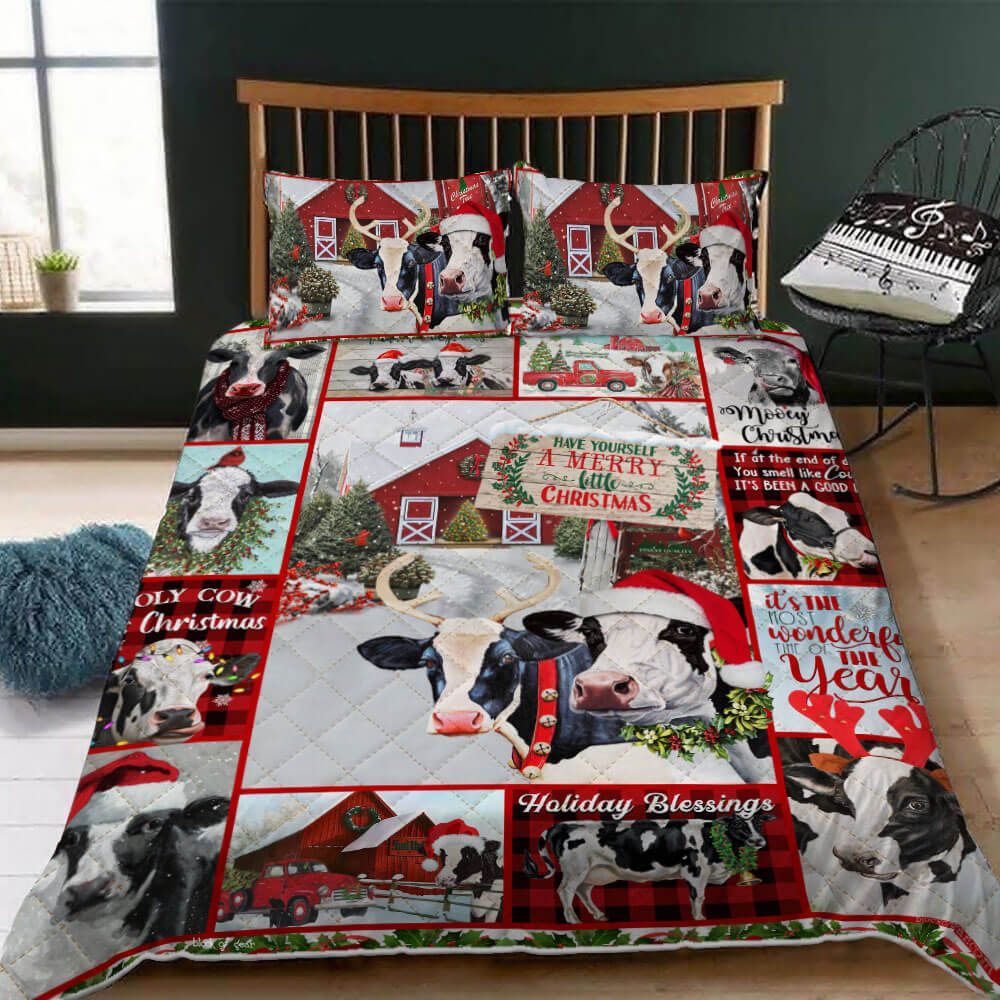 Cow Christmas Bedding Set
