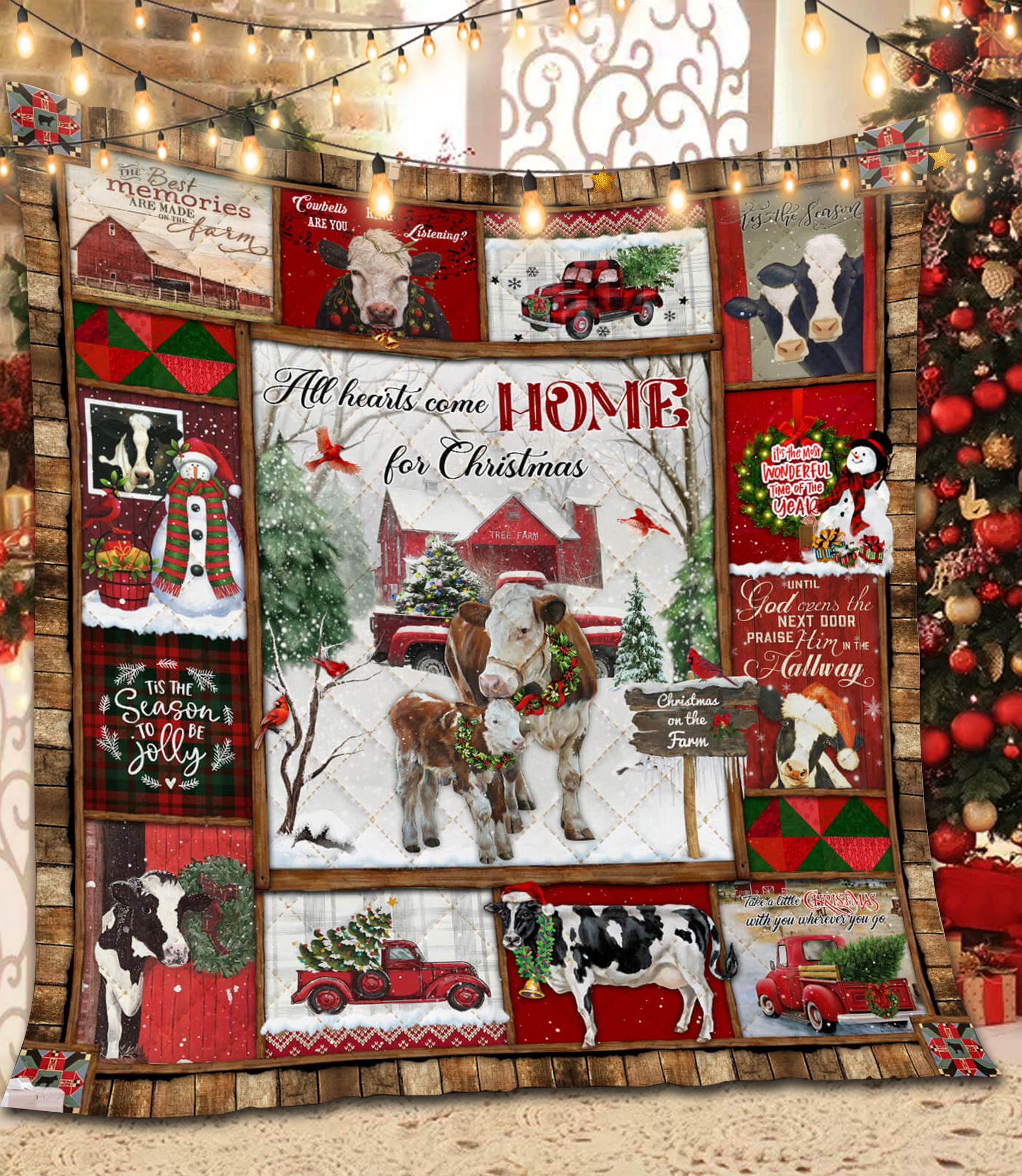 Cow Christmas DAC241001 Quilt Blanket