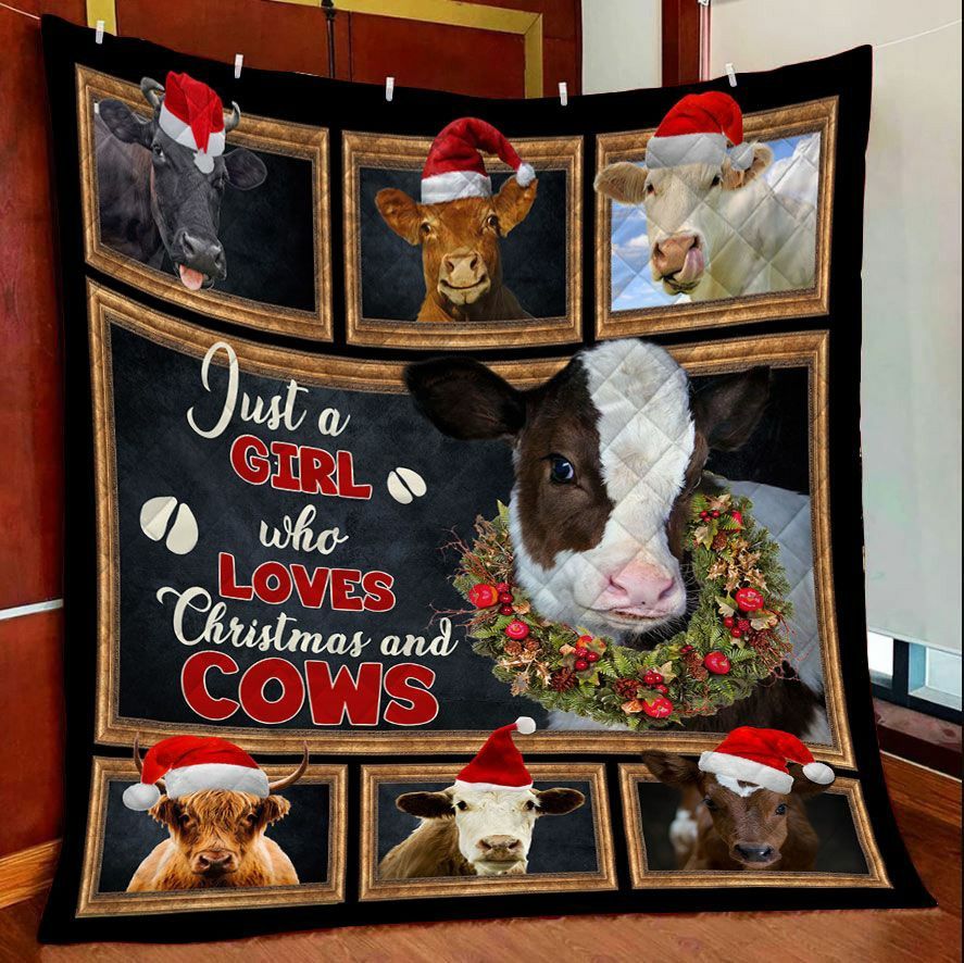 Cow Christmas HHC121121TH Quilt Blanket