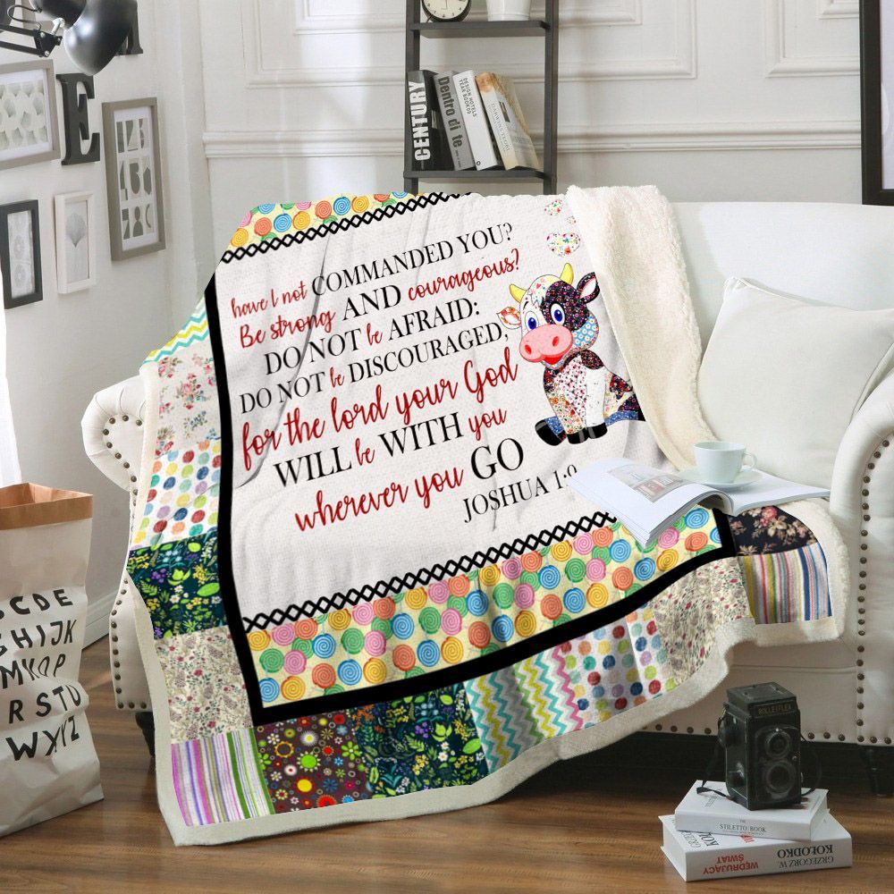 Cow Sherpa Fleece Blanket