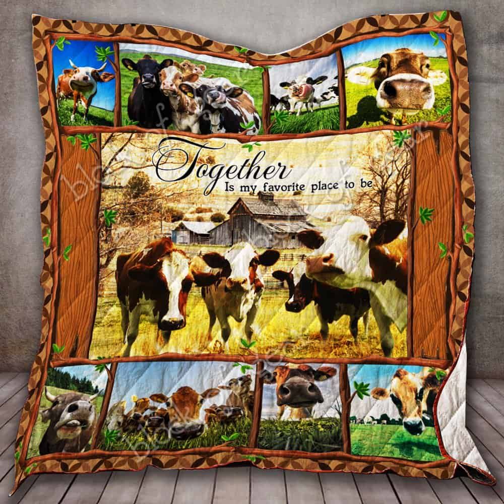 Cow CL19100223MDQ Quilt Blanket