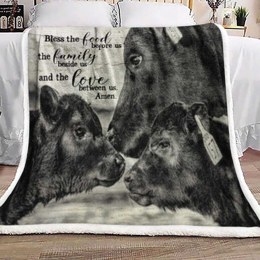 Cow Sherpa Fleece Blanket
