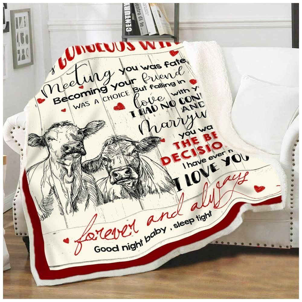 Cow Sherpa Fleece Blanket