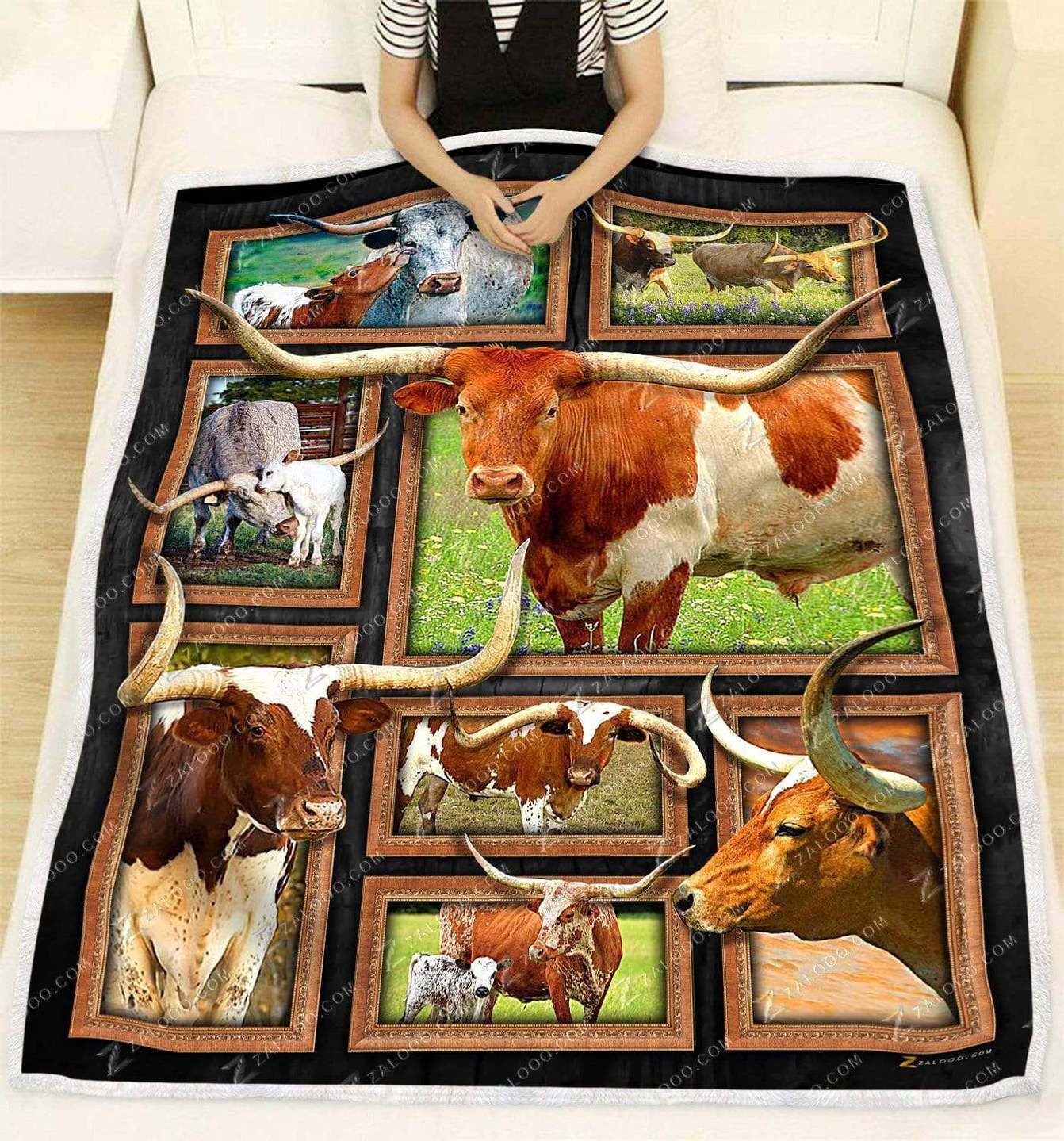 Cow Sherpa Fleece Blanket