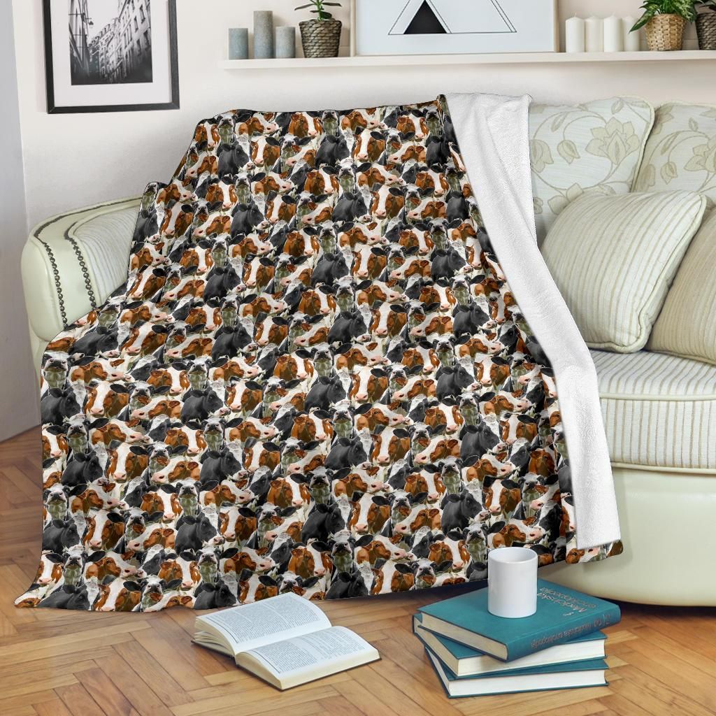 Cow Sherpa Fleece Blanket