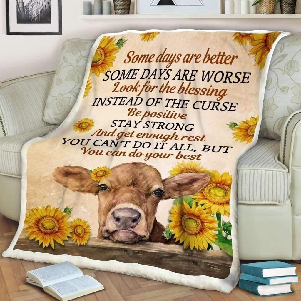 Cow Sherpa Fleece Blanket