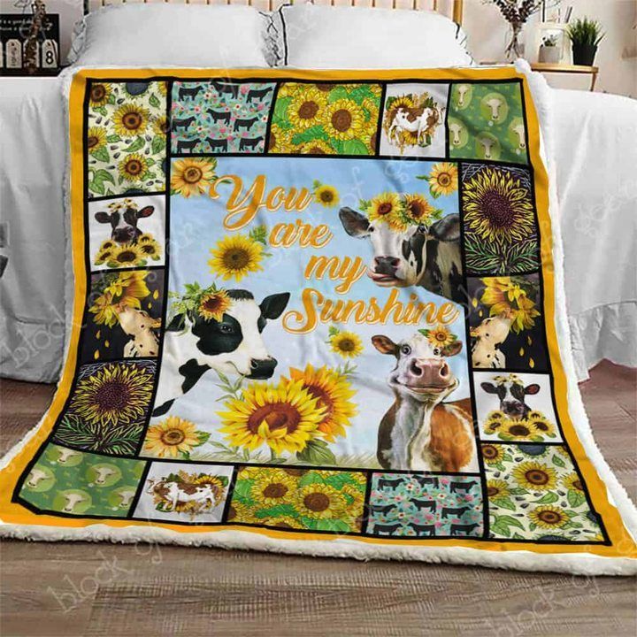 Cow Sherpa Fleece Blanket
