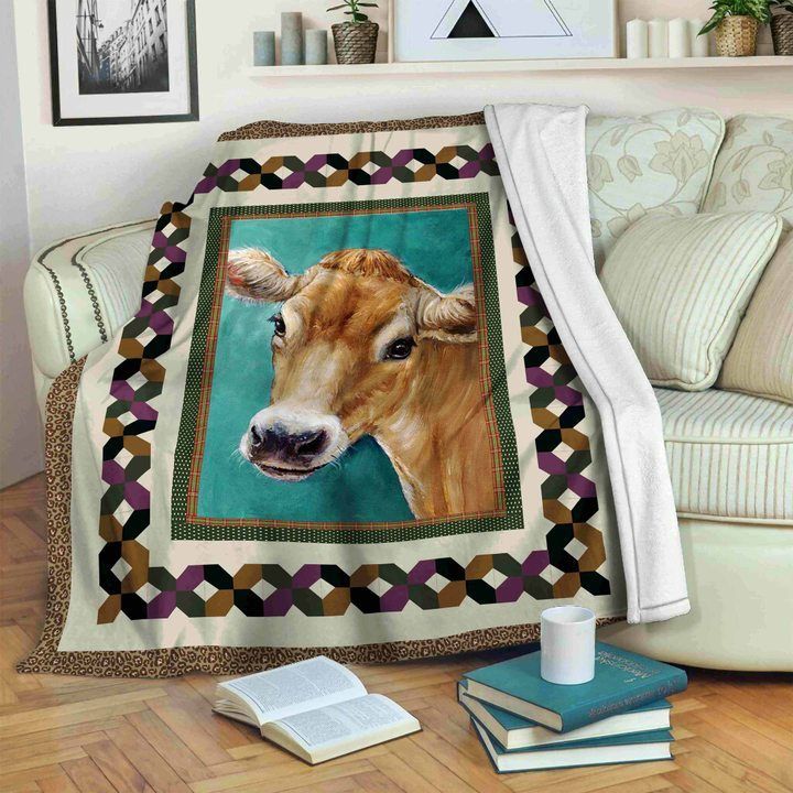Cow Sherpa Fleece Blanket