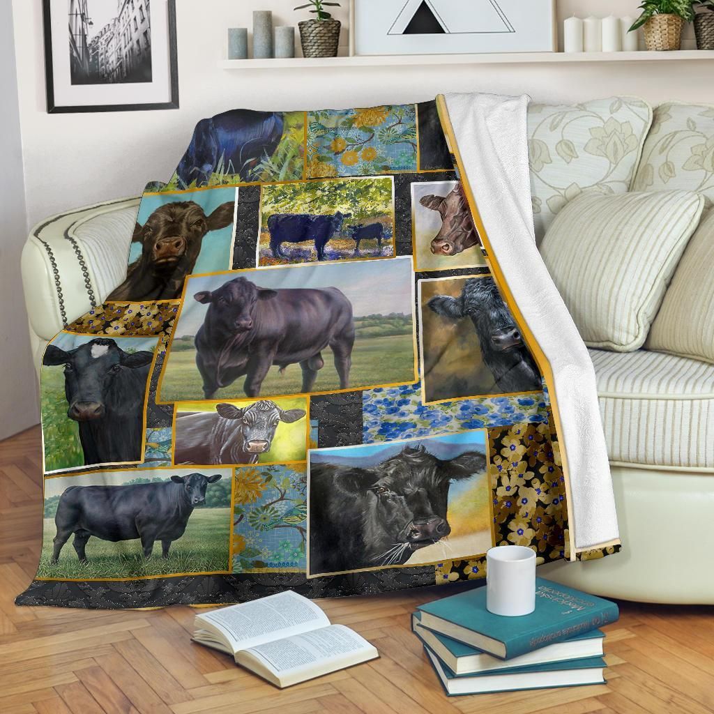 Cow Sherpa Fleece Blanket