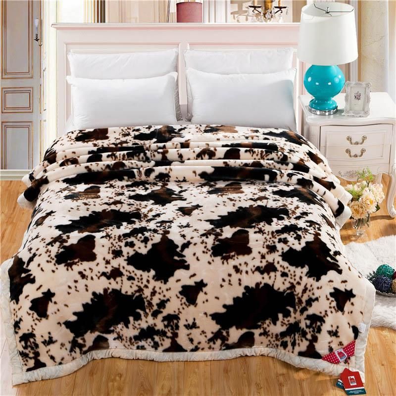 Cow Sherpa Fleece Blanket