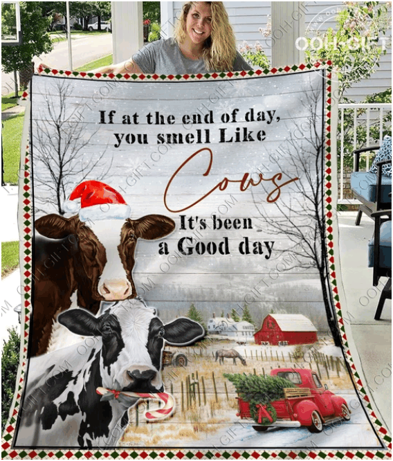 Cow Sherpa Fleece Blanket