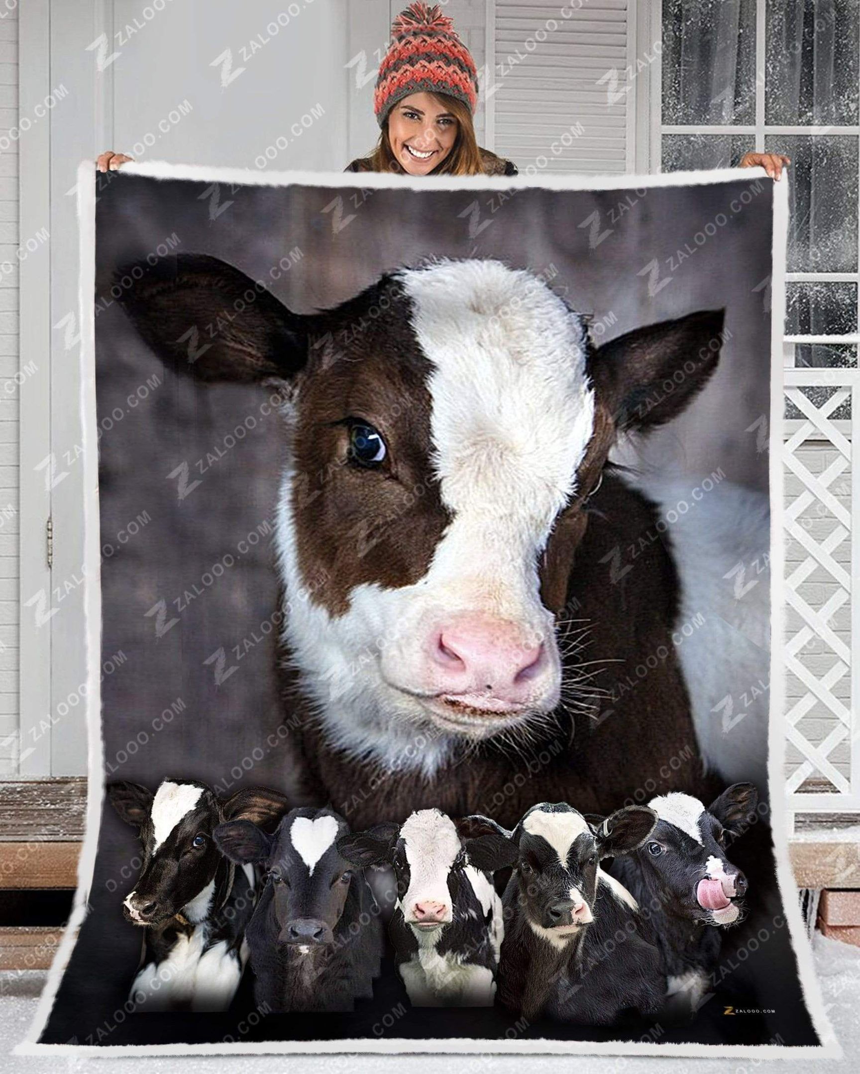 Cow Cute Calves Sherpa Fleece Blanket