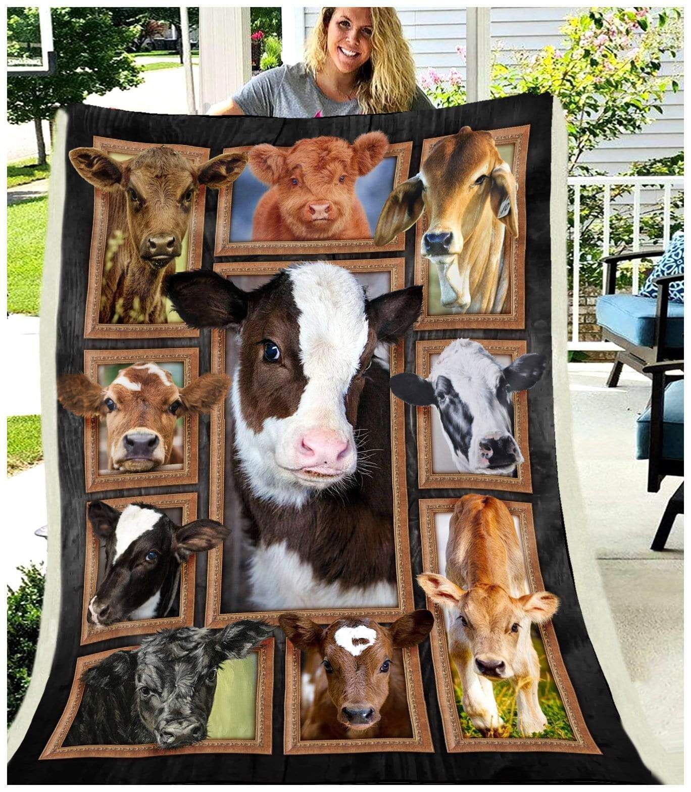 Cow Cute Cows Sherpa Fleece Blanket