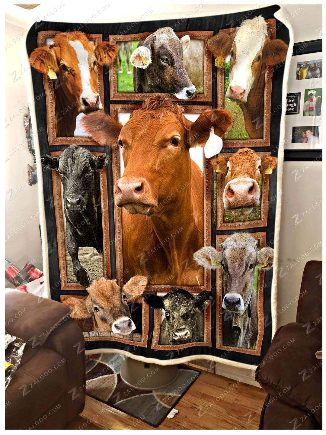 Cow Cute Cows Sherpa Fleece Blanket