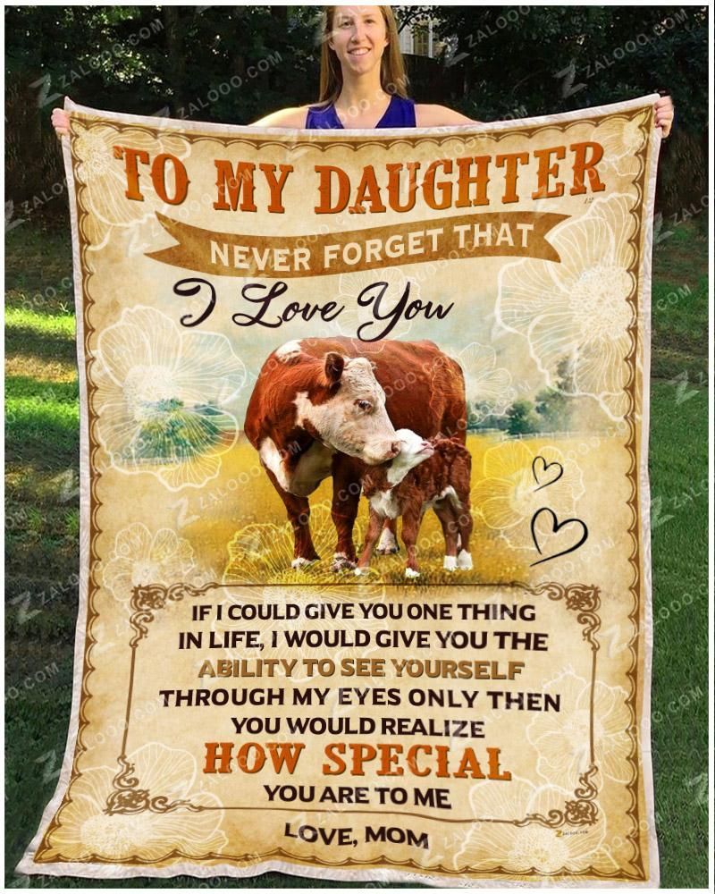 Cow Daughter How Special You Are Love Mom Sherpa Fleece Blanket