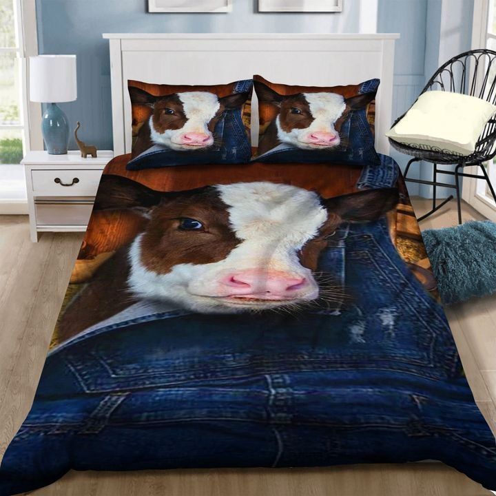 Cow Denim Bedding Set