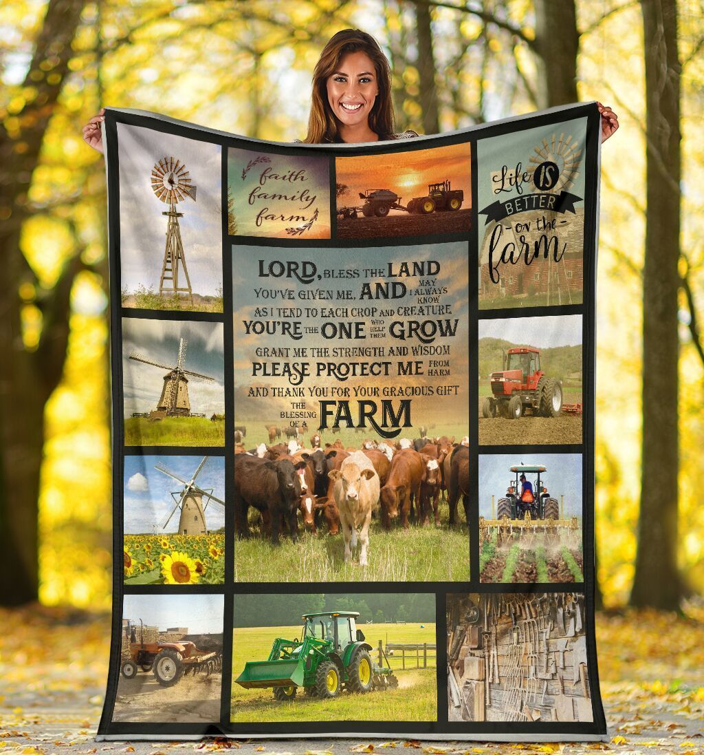 Cow Farming Farmer Farm Gift Fleece Blanket