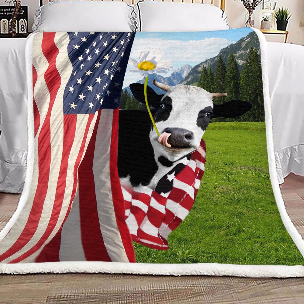 Cow Flag Fleece Blanket