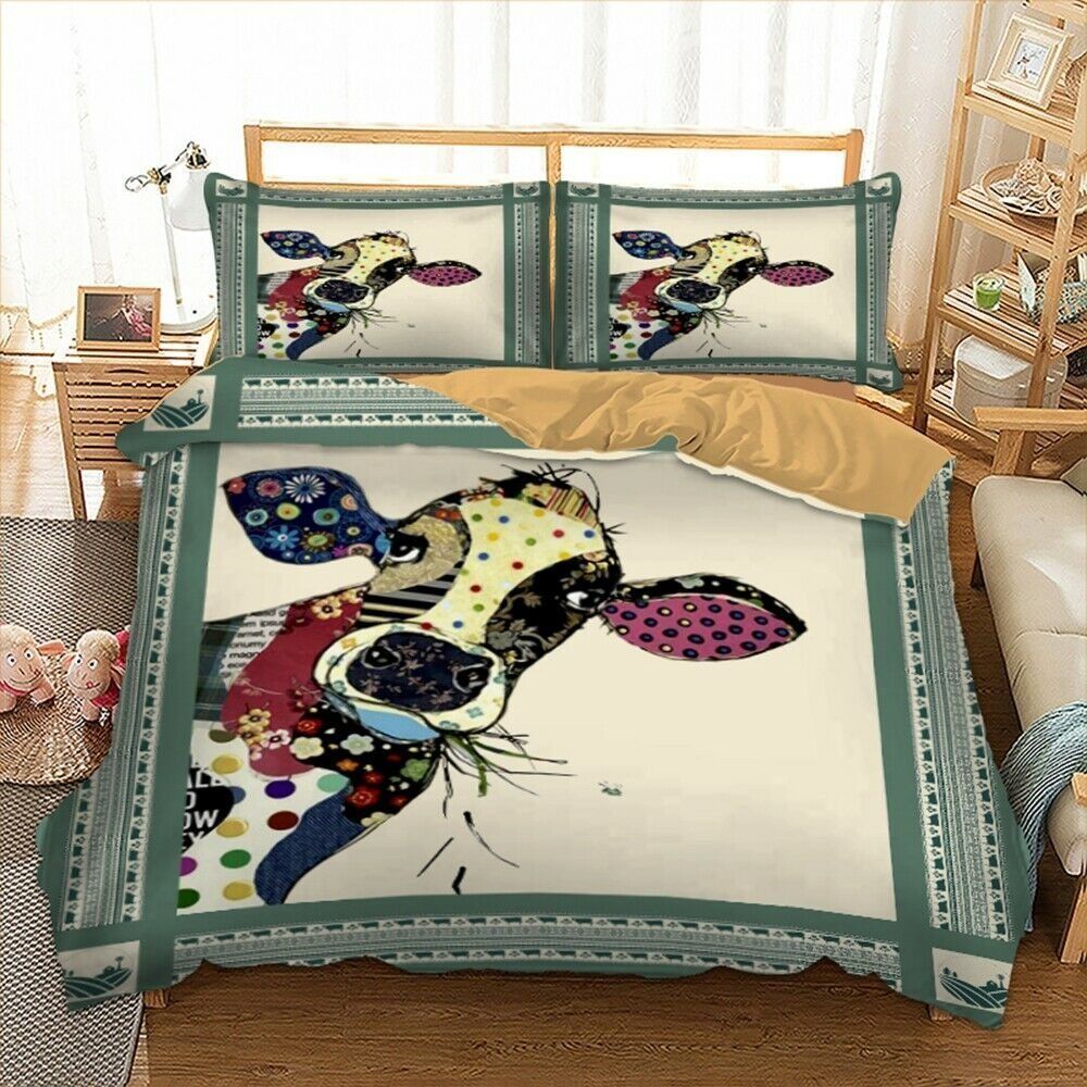 Cow Floral Bedding Set