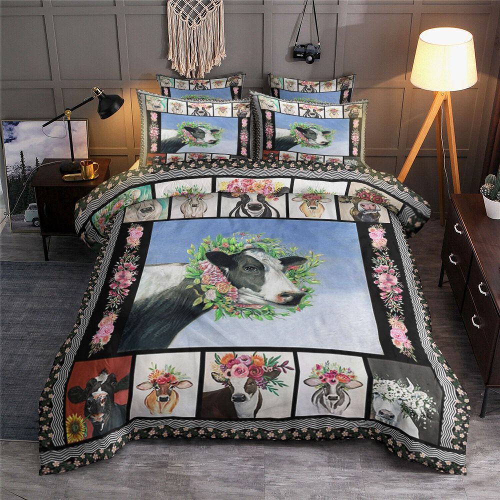 Cow Flower Bedding Set
